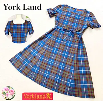 새상품급 York Land 체크 무늬 반팔 원피스 11호