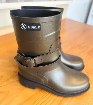 AIGLE 에글 레인부츠 카키 35 (약 22.5cm) 프랑스제 새상품