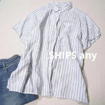 SHIPS any 유럽풍 린넨 오가닉 빅 셔츠 스트라이프