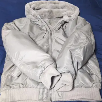 ZARA 리버시블 MA-1 자켓 XL 베이지 후드 부착
