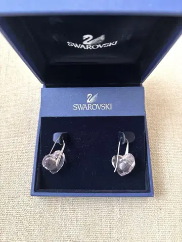 스와로브스키 크리스탈 귀걸이 하트 핑크