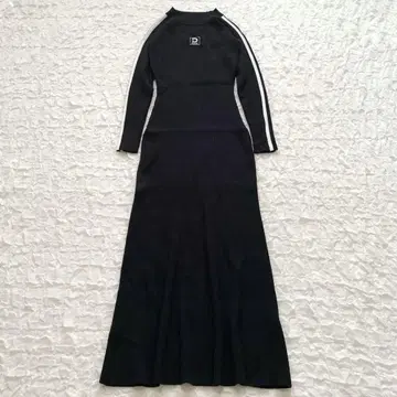 다리치 [ Free ] 더블 라인 머메이드 롱 원피스 하이넥 니트