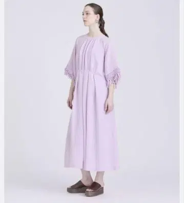 24ss 하우스 오브 로터스 레이온 린넨 블렌드 프린지 원피스