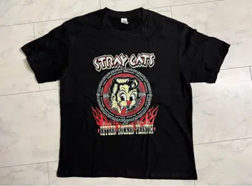 스트레이 캣츠 Stray Cats 블랙 티셔츠 로카빌리 락 티셔츠