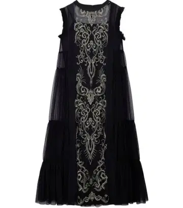 AMERI 아메리 EMBROIDERY 튤 TIERED 드레스 M