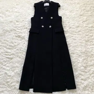 보더스 앳 발코니 롱베스트 울 코트 원피스 버튼