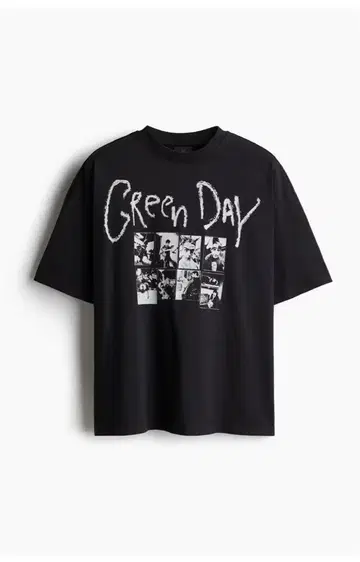 H&M Green Day 오버사이즈 핏 티셔츠 M
