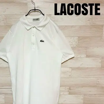 LACOSTE 라코스테 반팔 심플 1 포인트 피케 셔츠 화이트