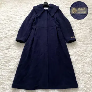 셀포드 빅 카라 롱 코트 울 네이비 36