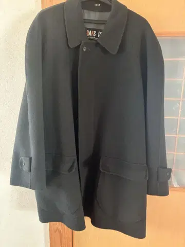 DAKS 블랙 그린 울 코트