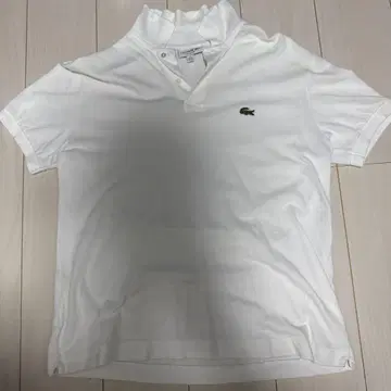 LACOSTE 화이트 피케 셔츠 US M