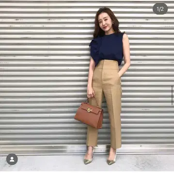 IENA 하이웨스트 센터 프레스 팬츠 이에나