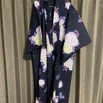 kansai 꽃무늬 네이비 유카타
