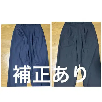 유니클로 턱 와이드 팬츠 블랙 네이비