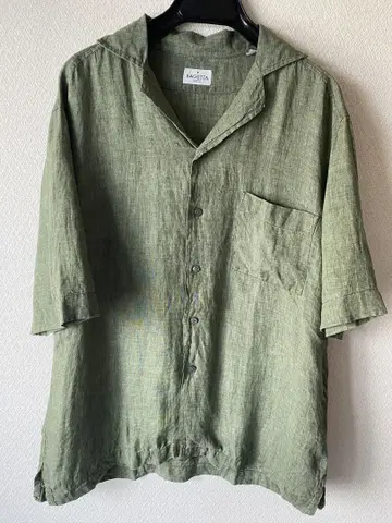 BAGUTTA THE SHIRT 린넨 오픈 칼라 셔츠