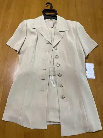 베이지 폴리에스테르 수트 베스트 포함 91 사이즈