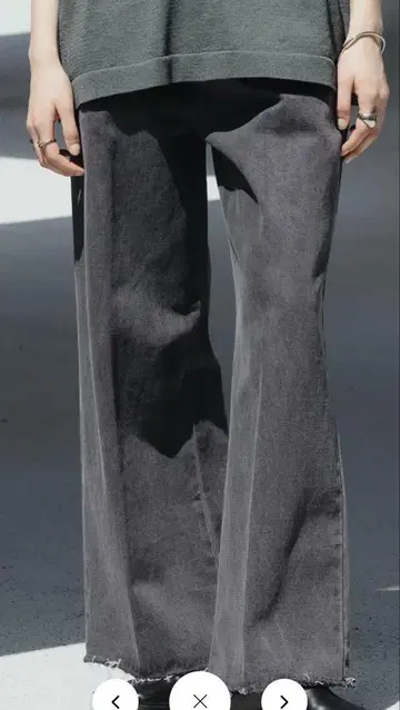 selle glant 컷오프 와이드 스트레이트 데님 팬츠 그레이