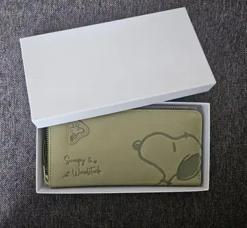 SNOOPY 장지갑 천연 가죽