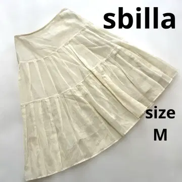 새상품급 sbilla 시빌라 훌륭한 쉬폰 플레어 스커트 실크 혼방
