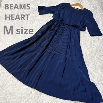 [택 포함 새상품] BEAMS HEART 네이비 플리츠 원피스 드레스