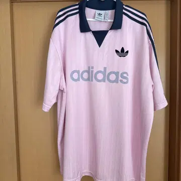 adidas 스트라이프 폴로셔츠 XL 핑크 네이비