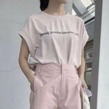 [새상품] MICALLE MICALLE 프렌치 슬리브 로고 T