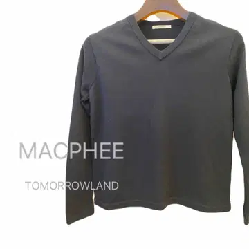 MACPHEE 맥피 코튼 V넥 니트 네이비 투모로우랜드