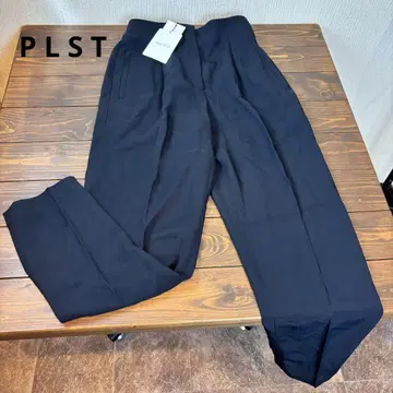 PLST 플라스테 블랙 하이웨스트 테이퍼드 팬츠 새상품 정가 9990엔