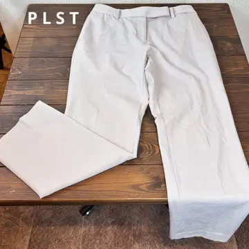 PLST 플라스테 라이트 그레이 슬랙스 스트레치 소재 뒷면 밴딩 포켓