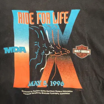 HARLEY-DAVIDSON RIDE FOR LIFE 티셔츠 1996