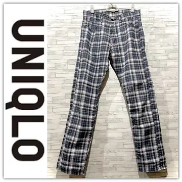 UNIQLO 유니클로 블루 체크 무늬 팬츠 S 사이즈