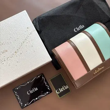 새상품 clelia 클레리아 접이식 지갑 스트라이프 컬러풀