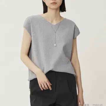 코튼 아세테이트 블렌드 프렌치 슬리브 스웨터