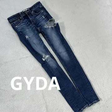 [ GYDA ] 미들 웨스트 SIDE RIPPED 스키니 데님 팬츠 S