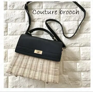Couture brooch 바스켓백 라탄 플랩 백
