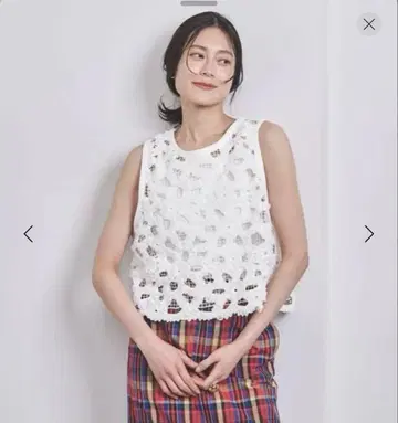 유나이티드 애로우즈 레이스 베스트 튤 메쉬 베스트