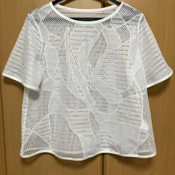 eSSeNtieL HIROKOBIS 시스루 니트 티셔츠 화이트
