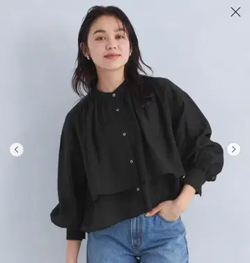 1회 착용 UNITED ARROWS 뽀글뽀글 시어 크롭 블라우스