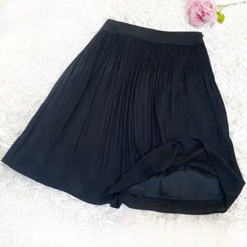 23구 라메 플리츠 스커트 블랙 40 클리닝 완료