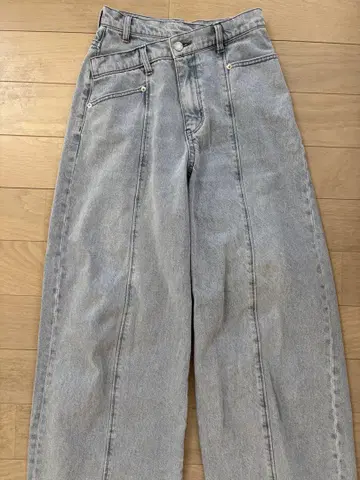 snidel 라이트 블루 와이드 레그 데님