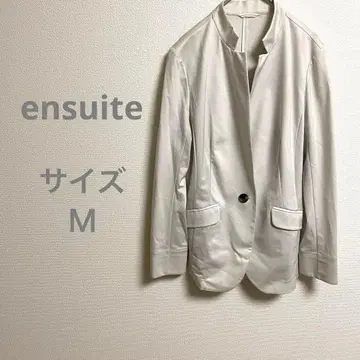 엔스위트 화이트 노카라 테일러드 재킷 비즈니스 포멀