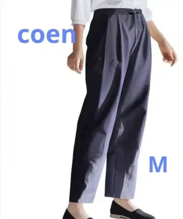 coen 새상품급 네이비 팬츠 허리밴딩 냉감소재 오피스 캐주얼