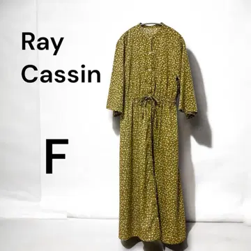 RAY CASSIN 레이 카즌 밴드 카라 미니 꽃무늬 원피스 브라운 F