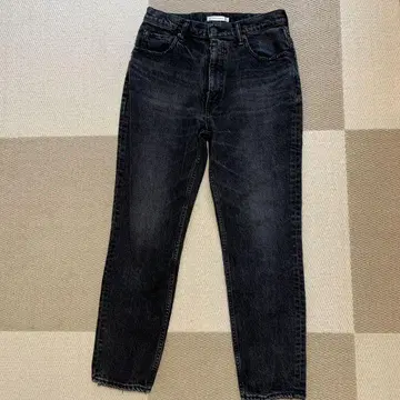 MOUSSY 블랙 데미지 스트레이트 데님 27인치