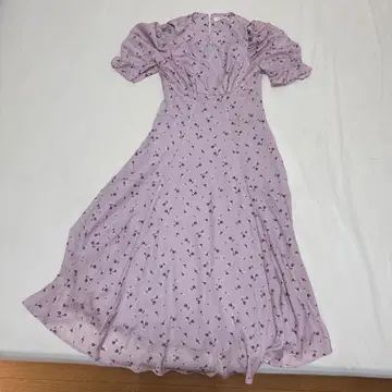 Her lip to 연보라 플라워 프린트 롱 원피스