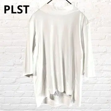 9325 플라스테 7부 소매 블라우스 상의 화이트 M 스트레치 있음