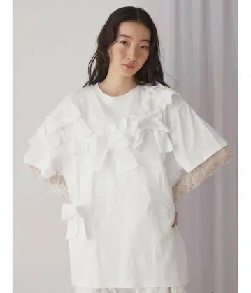 merry jenny 시어 레이스 콤비 tops 아이보리