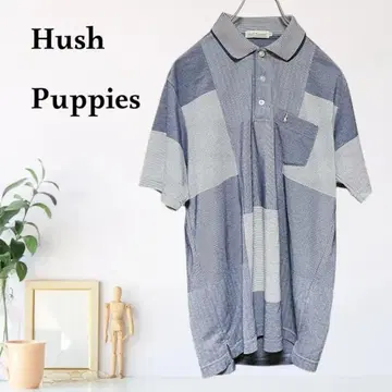 zB563 [ L ] Hush Puppies 클레릭 스트라이프 피케 셔츠