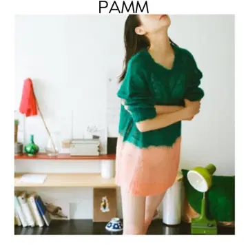 PAMM 기수역 로우게이지 니트 해질녘 PAMM 그린 긴팔 시어 니트