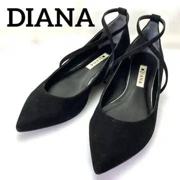 다이애나 DIANA 펌프스 앵클 스트랩 스웨이드 블랙 23.0